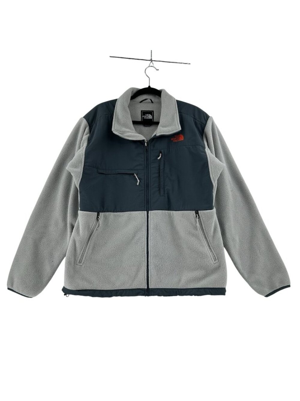 The North Face Denali Fleece Jacket Polartec Men's L Gray Blue Full Zip Hiking